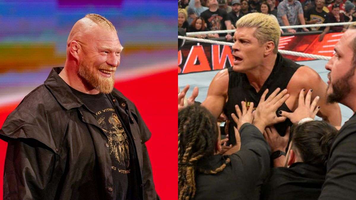 Brock Lesnar y Cody Rhodes en WWE RAW 17 04 2023