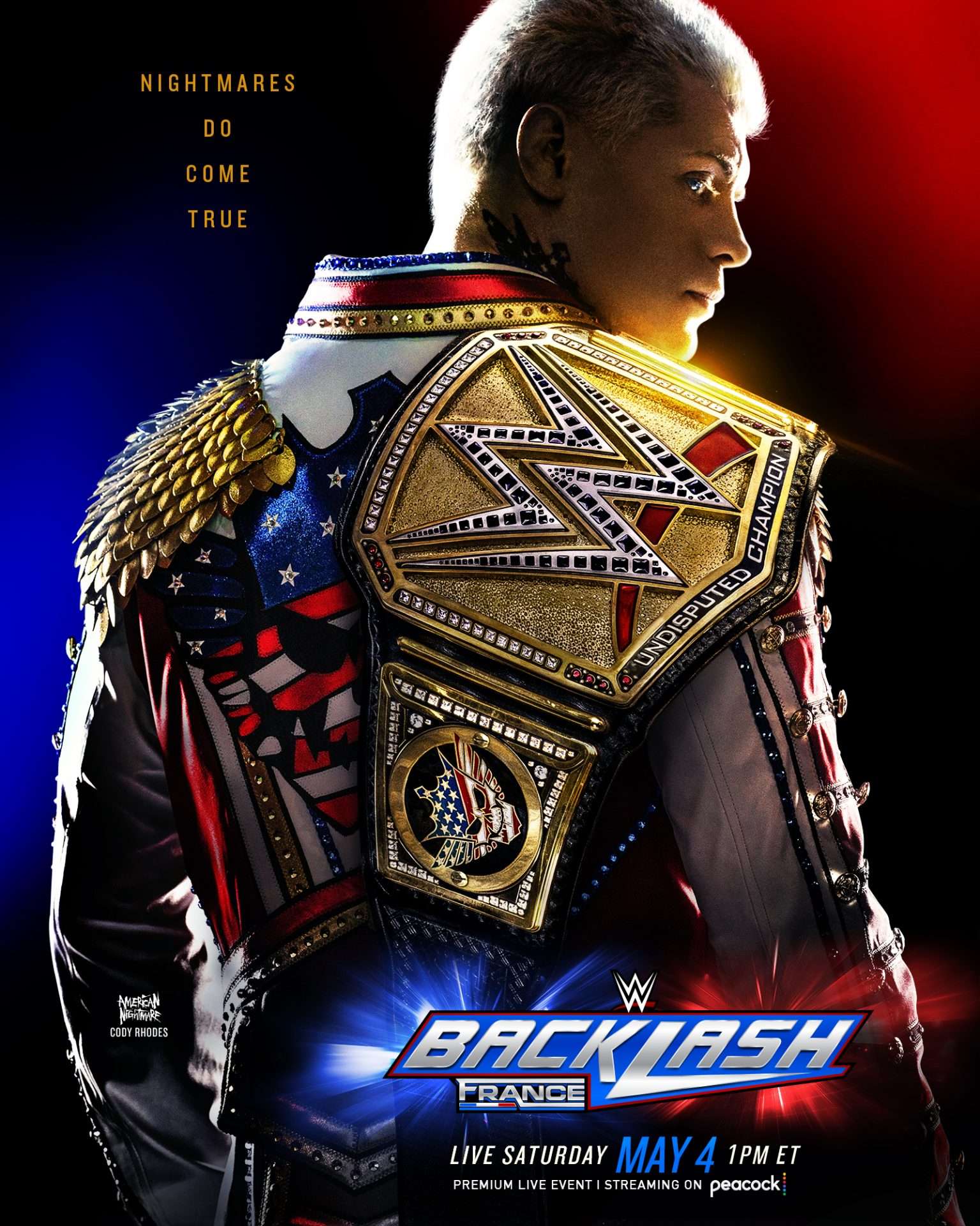 Cody Rhodes en la portada oficial de WWE Backlash 2024