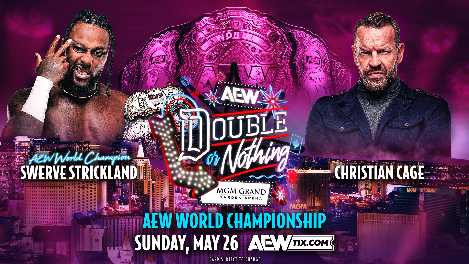 Christian Cage enfrenta a Swerve Strickland por el Título Mundial de AEW en Double or Nothing