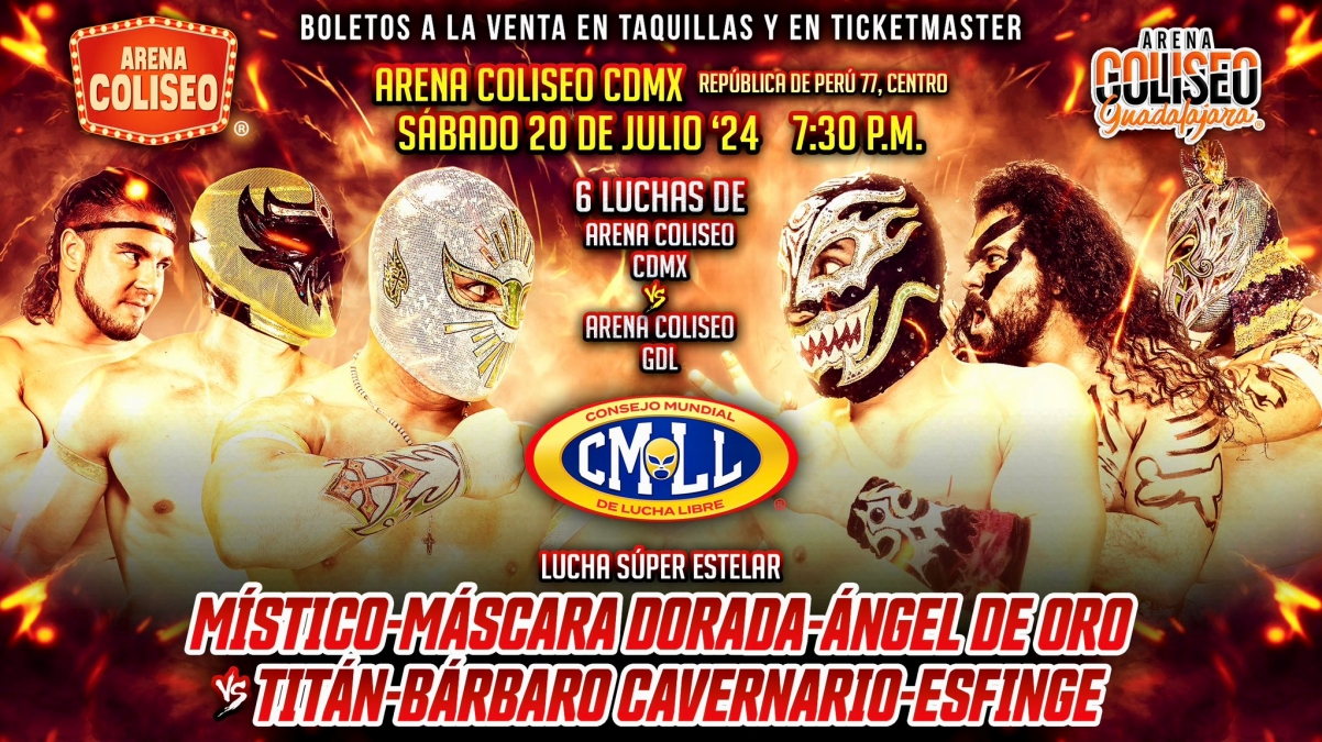 Resultados CMLL (Julio 20, 2024) – Sábado de Coliseo