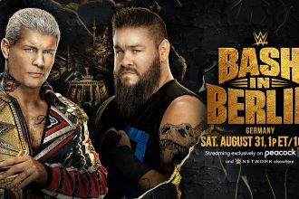 Match Card Oficial Cody Rhodes vs. Kevin Owens en Bash In Berlin 2024.