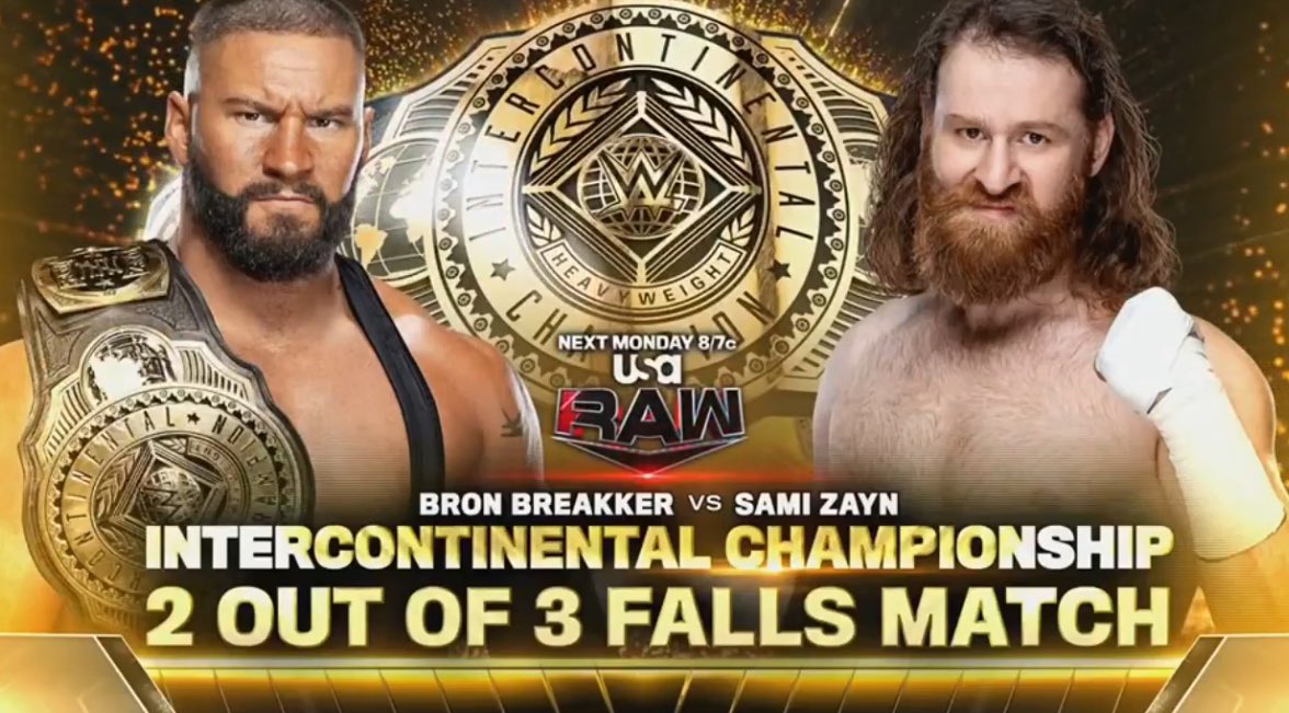 Sami Zayn tendrá revancha titular ante Bron Breakker en WWE RAW (Agosto 12, 2024)