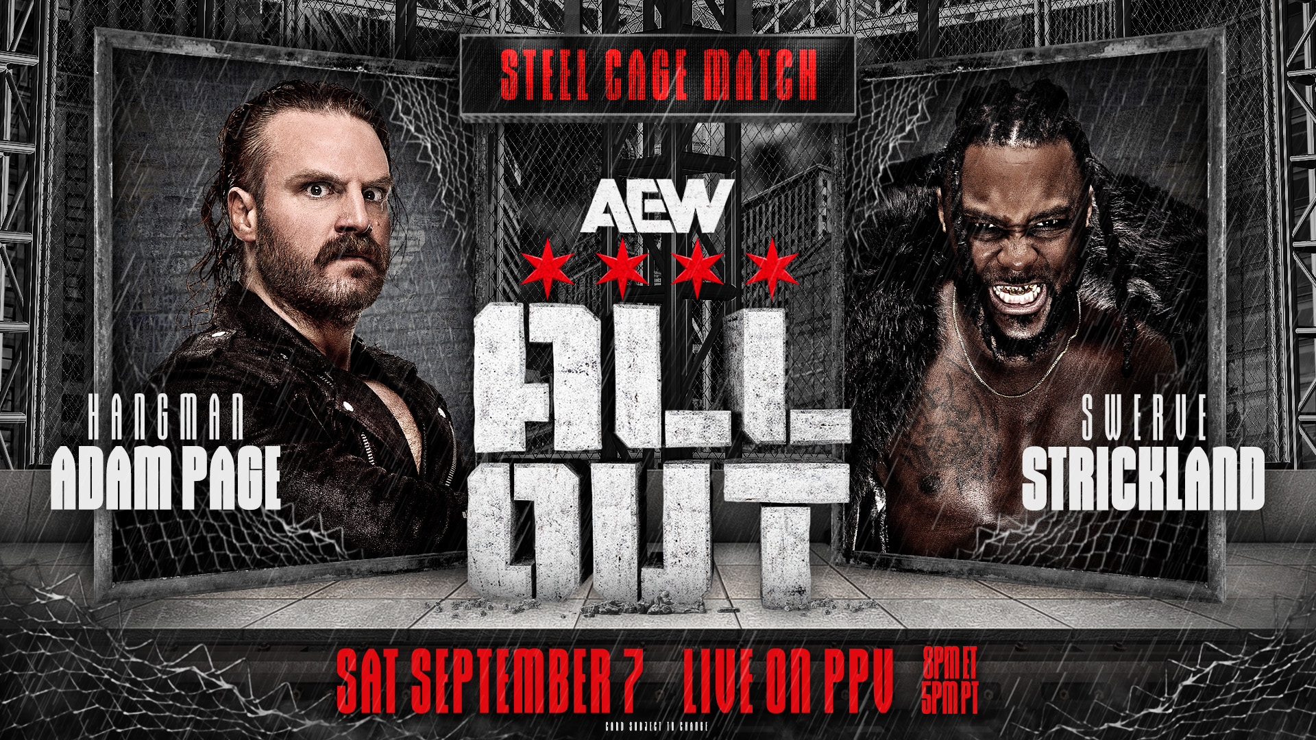 Swerve Strickland y Adam Page se enfrentarán en un Steel Cage Match en AEW All Out 2024