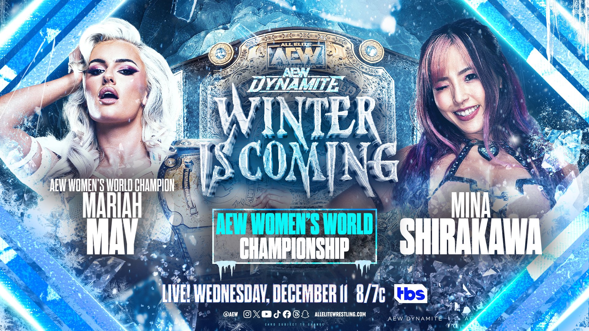 Mariah May defenderá su corona ante Mina Shirakawa en AEW Dynamite Winter Is Coming 2024