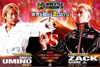 Resultados NJPW Wrestle Kingdom 19 Zack Sabre Jr Umino match card